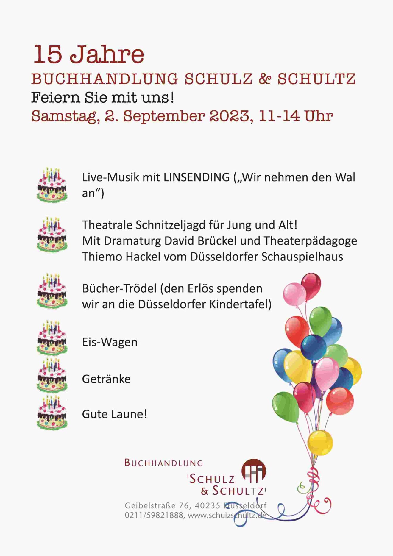 15 Jahre Buchhandlung Schulz & Schultz: Das wird gefeiert!